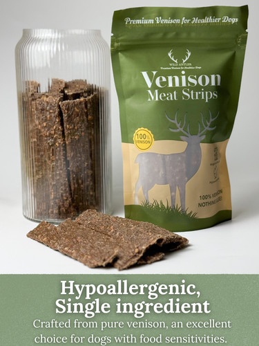 Venison meat strips - dog, treats