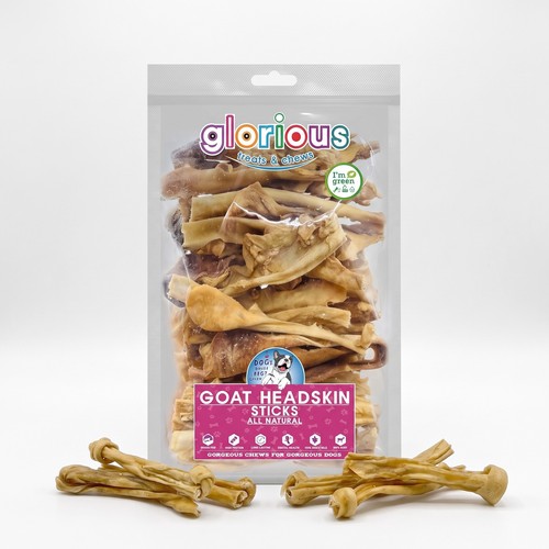 100 goat headskin dog chews - headskin,