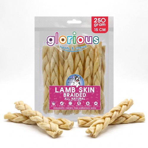 Braided lamb skin - skin, dog